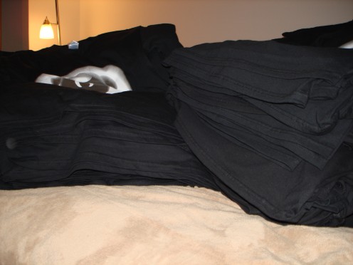 Pile of the t-shirts